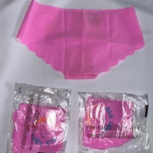 -Bundle of three PINK neon bubble with graphic panty  size XS
